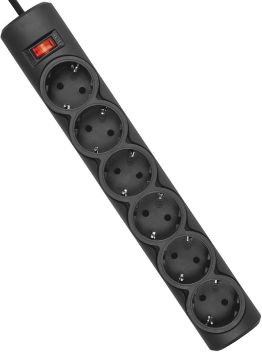 Сетевой фильтр Defender DFS 153, 3м, черный [99495]