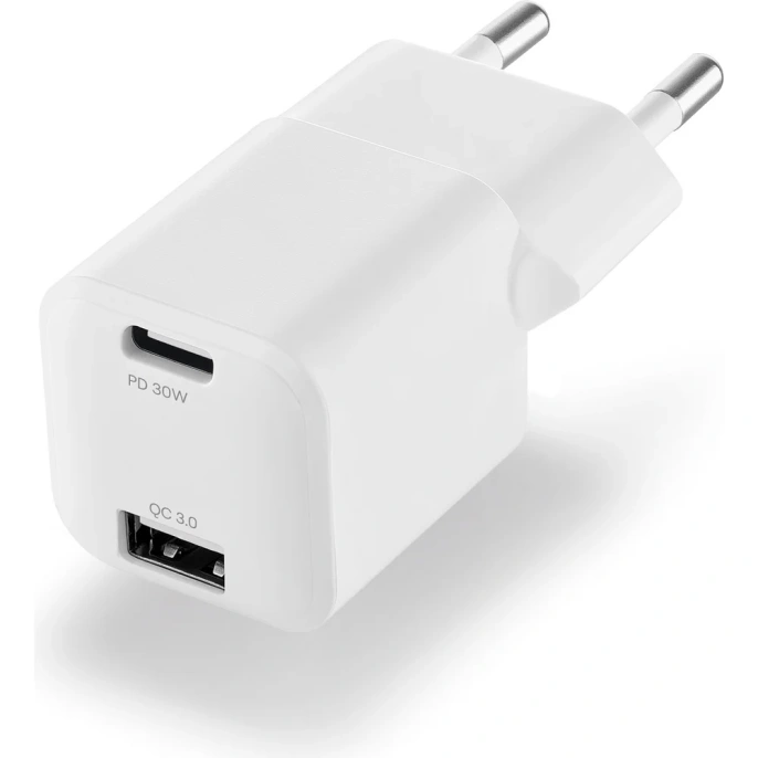 Сетевое зарядное устройство uBear Pulse Dual, GaN, 30 Вт WC13WHPD30QC18-AC