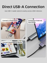 Кардридер CABLETIME CB48G (CT-ACCD3-AG) 3-в-1 USB-A + USB-C, SD/microSD, серый