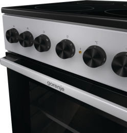 Электрическая плита Gorenje GEC5B20SG, стеклокерамика, инфракрасная, без крышки, серебристый
