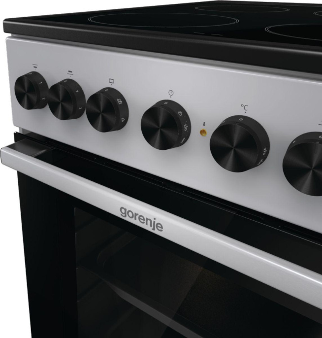 Электрическая плита Gorenje GEC5B20SG, стеклокерамика, инфракрасная, без крышки, серебристый