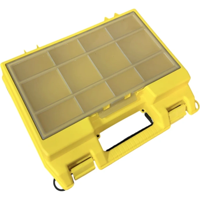 Ящик д/дрели и УШМ JETTOOLS 400x335x145мм с морозостойкими замками, органайзером и подложкой 16" JT17005