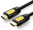 СИГНАЛ Кабель UGREEN HD101-10115 HDMI 2.0 to HDMI 2.0, 4K@60Hz, силиконовый круглый, 1m, Black-Yellow