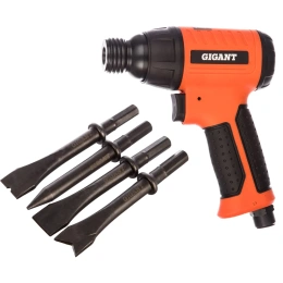 Пневмодолото (5 Дж; оснастка 10 мм шестигранник) Gigant RP4500 + 5 насадок
