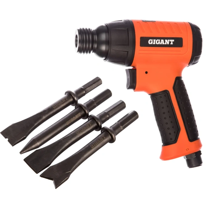 Пневмодолото (5 Дж; оснастка 10 мм шестигранник) Gigant RP4500 + 5 насадок