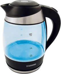 Чайник электрический StarWind SKG2218, 1.8л, стекло/пластик