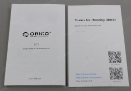 Звуковая карта Orico SC2-BK USB адаптер для наушников с микрофоном