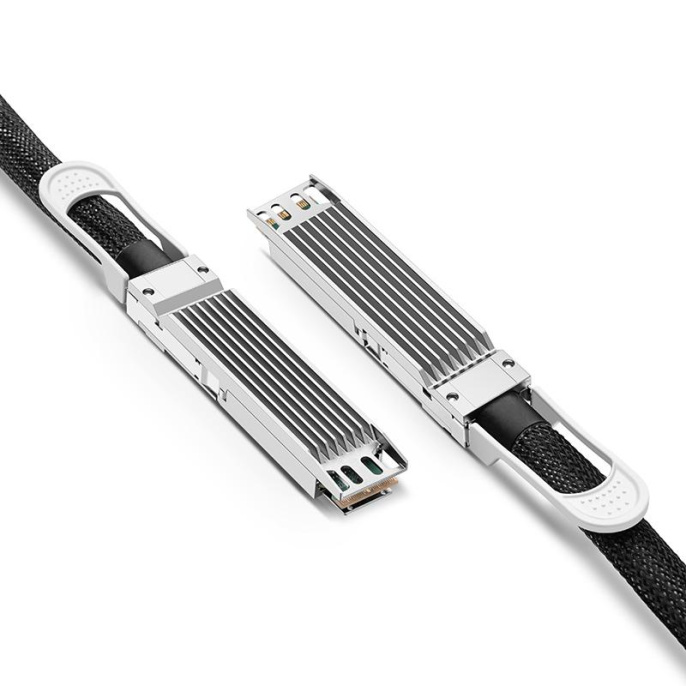Твинаксиальный медный кабель 0.5m 2ft NVIDIA/Mellanox MCP4Y10-N00A Compatible 800G OSFP Finned Top InfiniBand NDR Passive Direct Attach Copper Twinax Cable for Quantum-2 Switches OSFP-800G-PC005