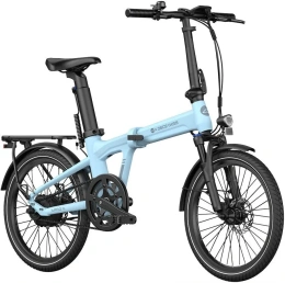 ADO Air 20 Pro синий Складной городской электровелосипед, колеса 20"x 1,95", двигатель 350 Вт, 42 Нм, аккумулятор в подседельном штифте 36 В, 9,6 Ач 345,6 Втч, датчик крутящего момента, скорость 30 км/ч, пробег до 100 км, амортизационная вилка с блокировк