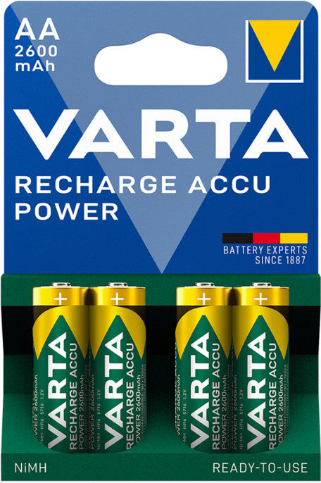 Аккумулятор Varta 5716 Ready2Use AA 2600mAh BL4 (никель-металлгидридная, напряжение: 1.2 V, емкость: 2600 мАч)