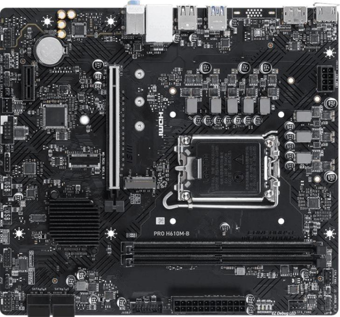 Материнская плата MSI PRO H610M-B, Socket LGA 1700, Intel H610, mATX, Ret