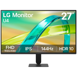 Монитор LG 27" 27U411B-B черный IPS LED 16:9 HDMI матовая 250cd 178гр/178гр 1920x1080 144Hz FreeSync Premium VGA FHD 3.9кг 27U411B-B.ARUZ