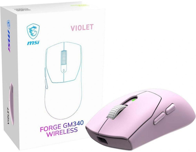 Мышь MSI Forge GM340 W фиолетовый оптическая 12000dpi беспров. BT/Radio USB 5but S12-4301810-HH9