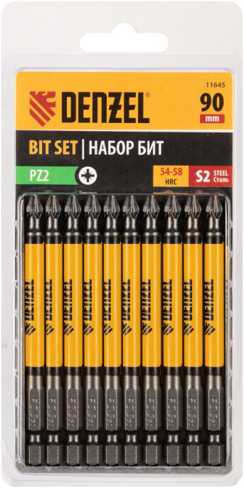 Набор бит DENZEL 11645,  шестигранный,  10шт