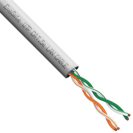 Кабель ExeGate UTP-2-C5e-CCA-S24-IN-PVC-GY-305 UTP 2 пары кат.5e CCA, 0.5мм (24AWG), 305м, серый, PVC EX256745RUS