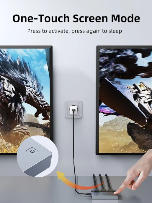 Переключатель CABLETIME CP36G (CT-HSP4K2-AG) 2-в-1, HDMI 2.1, 4K60Hz, космический серый