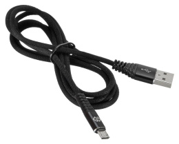 Кабель Digma micro USB m - USB m , 1.2м, в оплетке, 2A, черный [microusb-1.2m-braided-blk]