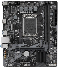 Материнская плата GigaByte H610M K DDR4 rev. 2.0 mATX, 226x185 мм, Intel H610, 2xDDR4 DIMM, 2133-3200МГц, до 64GB, звук 7.1, 2 x SATA 6Gb/s, 1хМ2, 1 x PCI Express x16, 1 x PCI Express x1, 1хHDMI