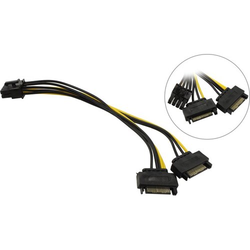 Переходник питания для видеокарт 2SATA M- 8pin