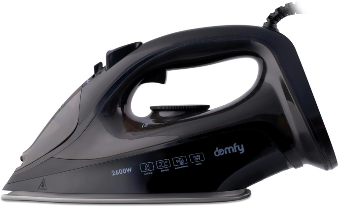 Утюг DOMFY DSB-EI603, с паровым ударом, 2600Вт, с автоотключением, черный