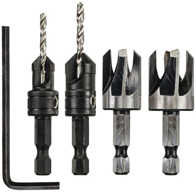 Набор резаков DeWalt DT7620-QZ 5 предметов тип хвостовика: шестигранный 1/4, сверла для саморезов 4 и 5мм, резаки для пробок диаметром 9.5 и 12.7мм