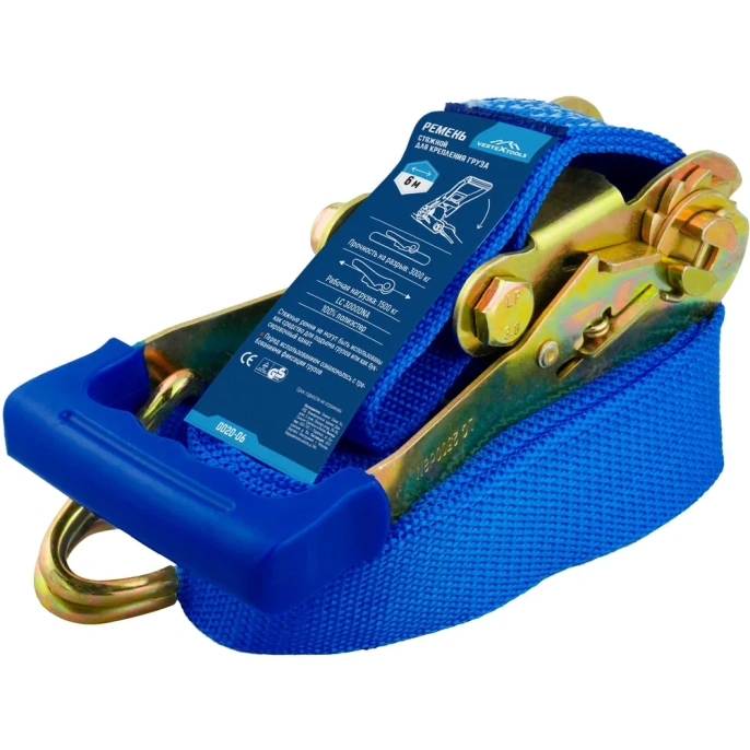 Стяжные ремни для крепления груза vertextools 6 м 0020-06