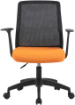 Кресло Cactus CS-MC222-BKOR, сетка/ткань, до 100кг, фиксированные подлокотники,  оранжевый