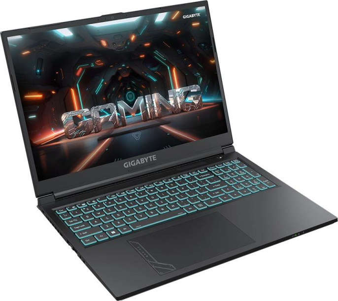 Ноутбук Gigabyte G6 Core i7 12650H 16Gb SSD512Gb NVIDIA GeForce RTX4060 8Gb 16" IPS FHD+ 1920x1200 FreeDOS black WiFi BT Cam KF-G3KZ853SD