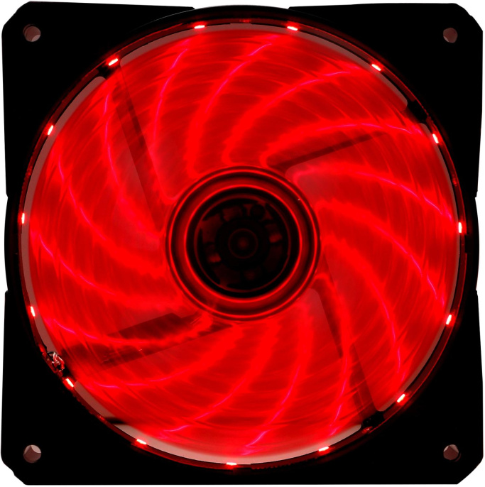 Вентилятор Digma DFAN-LED-RED 120мм, 3-pin, от БП:4-pin Molex , 1200об/мин, 23 дБ, RGB, черный, Ret