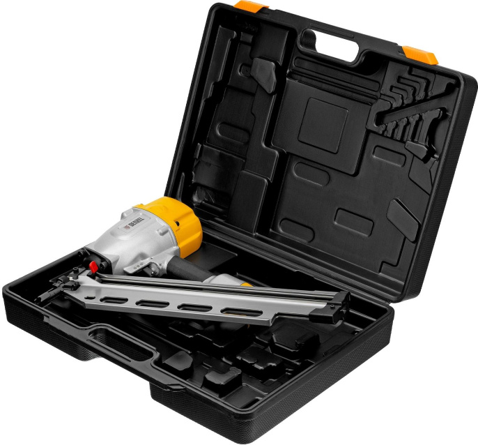 Пистолет гвоздезабивной Denzel PN2190 серый/желтый