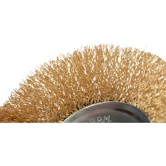 Щетка для УШМ, 125 мм, посадка 22,2 мм, плоская, латунированная витая проволока Gigant G-12530L