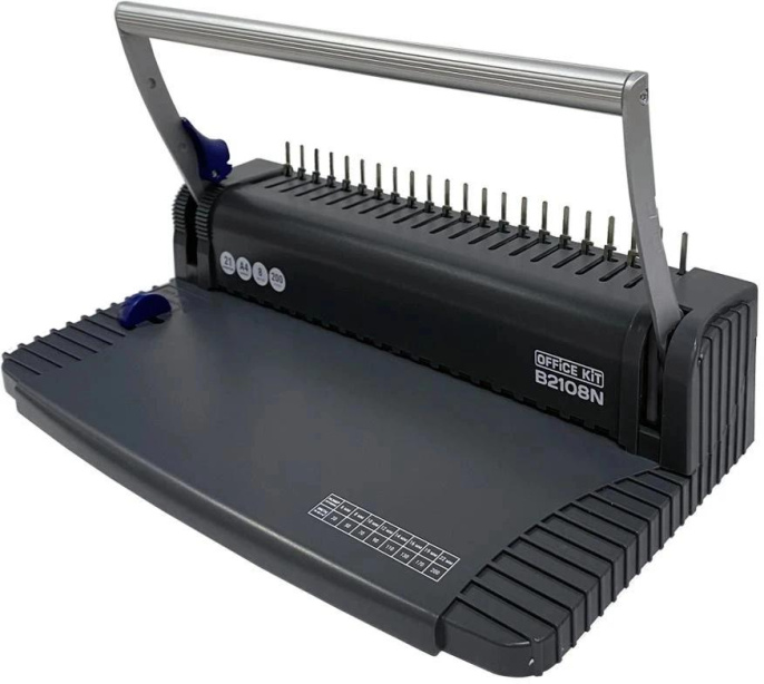 Переплетчик Office Kit B2108N A4/перф.8л.сшив/макс.200л./пластик.пруж. 6-22мм
