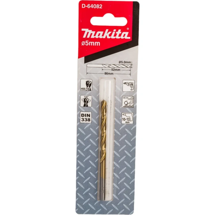 Сверло по металлу HSS-TiN (5х86 мм) Makita D-64082