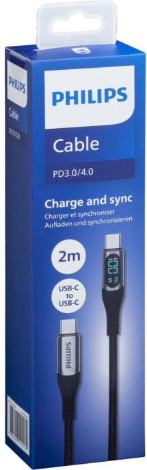 Кабель Philips DLC9102 USB Type-C m -USB Type-C m 2м черный коробка упак.:1шт