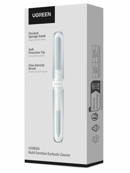 Многофункциональная ручка для чистки наушников UGREEN CP01 55292 Multifunction Earbuds Cleaning Pen. Цвет: серый