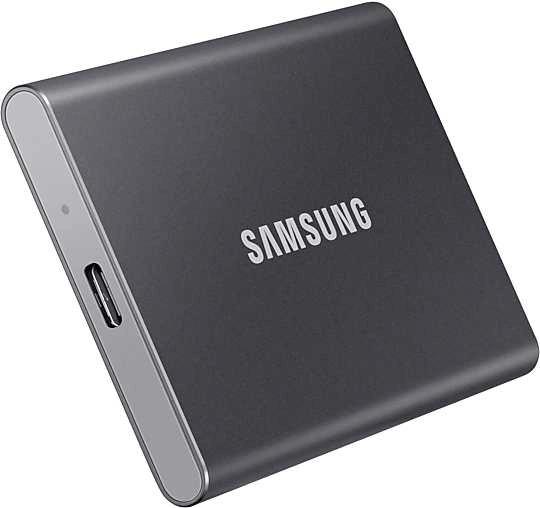 1ТБ Внешний диск SSD Samsung T7 MU-PC1T0T/WW, USB-C, запись - 1000МБ/с, чтение - 1050МБ/с, черный
