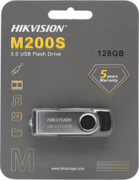 Флешка USB Hikvision M200S Hiksemi 128ГБ, USB3.0, серебристый и черный [hs-usb-m200s/128g/u3]