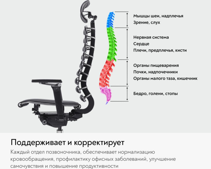 Кресло руководителя МЕТТА Equalizer L2-47D, экокожа, до 150кг, синхромеханизм, регулируемые 5D подлокотники,  черный