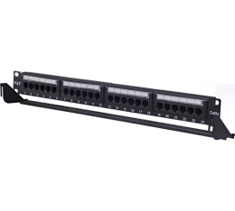 Патч-панель 19", 24 порта RJ-45, кат.5e, W&T Krone IDC, 1U WT-2178A-KR