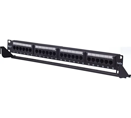 Патч-панель 19", 24 порта RJ-45, кат.5e, W&amp;T Krone IDC, 1U WT-2178A-KR