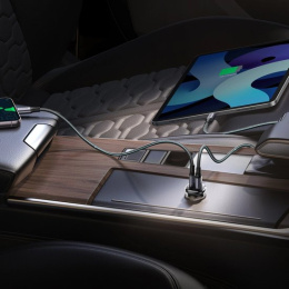 Автомобильное зарядное устройство UGREEN EC305 25845 USB-C PD+USB-A QC 30W Fast Car Charger с чехлом. Цвет: черный (25845_)