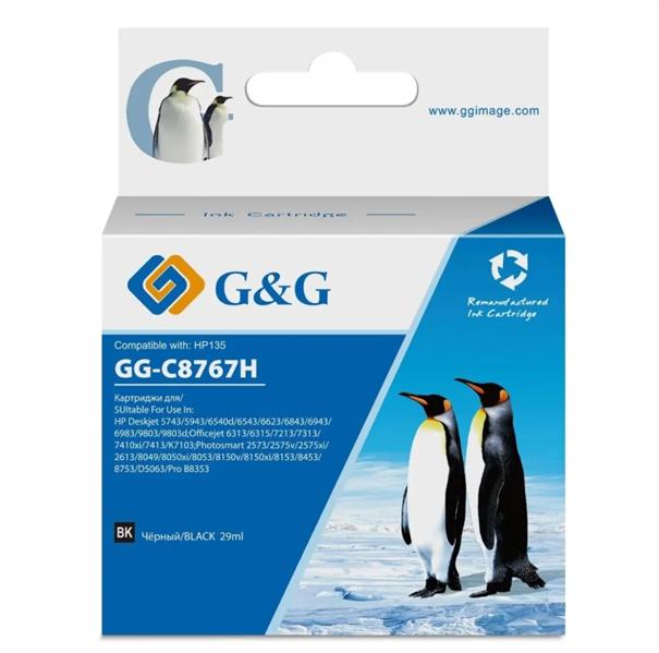 Картридж Cartridge G&G 130 для HP DJ 6543/5743, PS 8153/8453 черный 21 мл аналог C8767H гарантия 36 мес. GG-C8767H