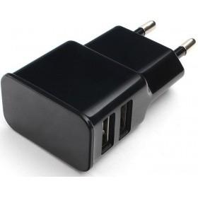 Cablexpert Адаптер питания 100/220V - 5V USB 2 порта, 2.1A, черный MP3A-PC-12