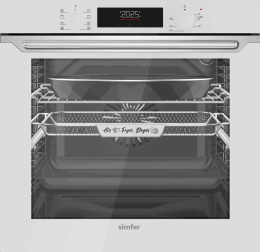 Духовой шкаф электрический Simfer B6EC68025, 80л, дверца с 3 стеклами, белый