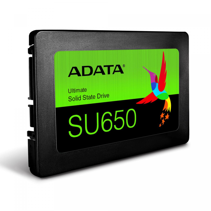 Твердотельный накопитель/ ADATA SSD Ultimate SU650, 480GB, 2.5" 7mm, SATA3, 3D TLC, R/W 520/450MB/s, IOPs 40 000/75 000, TBW 280, DWPD 0.5 3 года ASU650SS-480GT-R