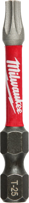 Бита Milwaukee Shockwave TX25 50мм 4932430881 для использования с ударными шуруповертами, закаленная лазером, геометрия Shock Zone, конструкционная сталь