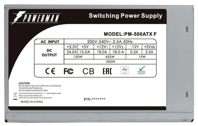 Блок питания POWERMAN PM-500ATX-F RTL [6143093]