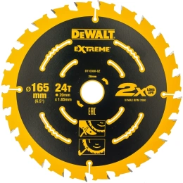 Диск пильный по дереву 165х20 мм; 24 DEWALT DT 10300