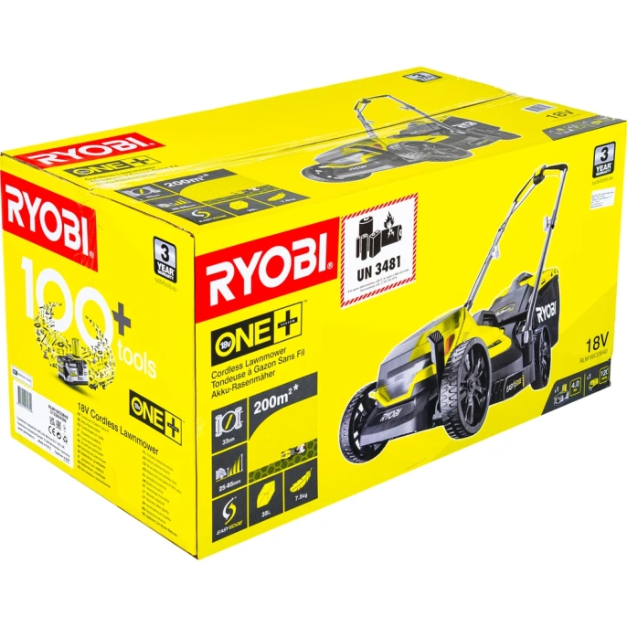 Газонокосилка Ryobi ONE+ 33cm; 1x аккумулятор 4.0Aч RLM18X33B40 5133004306