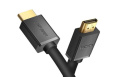 Кабель UGREEN HD104-30115 HDMI 2.0 to HDMI 2.0, 4K@60Hz, силиконовый круглый, 0.5m, Black